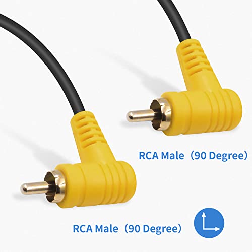 Duttek 90 Degree Short RCA Cable, Right Angle RCA Male to Male Audio Cable with 24K Gold-Plated Port for Home Theater, Sound Bar, HDTV and DVD 4.7in/12cm 2 Pack - size: 6in/15cm, style: Right Angle RCA Male to Male cable