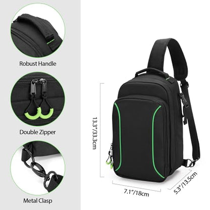 PGmoon Sling Carrying Case Compatible with Xbox Series S Game Console | Storage Travel Bag for Wireless Controllers and More Accessories (Patent Design)