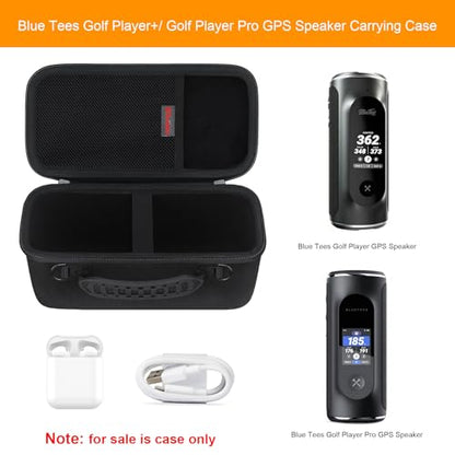 Carrying Case for Blue Tees Golf Player Pro/Player+ AI-Powered GPS Speaker | Blue Tees AI Powered Golf Speaker Hard Travel Protective Bag Storage Holder, Extra Mesh Pocket Fits Charging Cable, Black - color: Black
