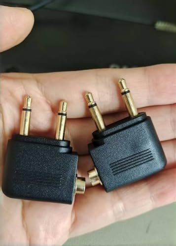 EZYUMM 2-Pack Airplane Headphone Adapter, Dual 3.5mm Male to 3.5mm Female Gold Plated Flight Audio Converter for Airline Entertainment Systems