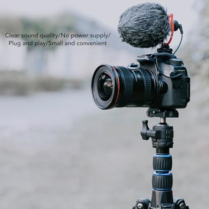 Zopsc USB Noise Reduction Condenser Mic for Camera | Plug and Play Camera Microphone, Aluminum Alloy Shotgun Mic, Lavalier Mic Alternative for Camcorder, Smartphone Recording