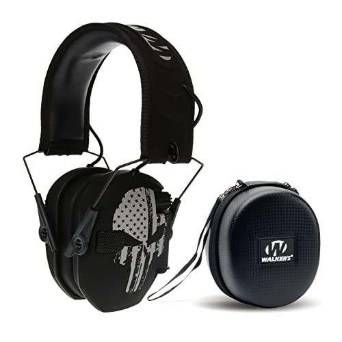 Walker's Razor Slim Electronic Earmuffs | Protective Case - color: Punisher