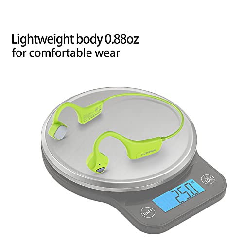 Bone Conduction Headphones Bluetooth, Open Ear Wireless Headset with Mic, Sweat Resistant Earbuds for Runnig Workout Hiking Running Fitness Walking (Green) - color: Green