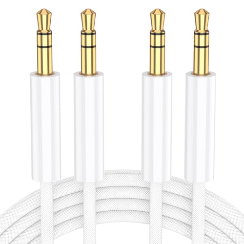 Fidioto 2Pack 6.6Ft 3.5mm Audio Cable, Aux Cable Input Adapter Male to Male, 1/8 Auxiliary Stereo Aux Cord Compatible with Headphones, Car Audio, Home Stereo Systems, iPods, iPad, Echo and More - size: 2M