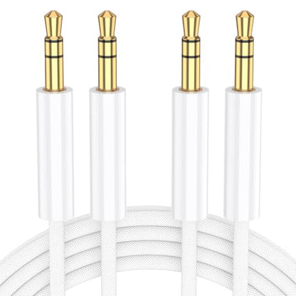 Fidioto 2Pack 6.6Ft 3.5mm Audio Cable, Aux Cable Input Adapter Male to Male, 1/8 Auxiliary Stereo Aux Cord Compatible with Headphones, Car Audio, Home Stereo Systems, iPods, iPad, Echo and More - size: 2M