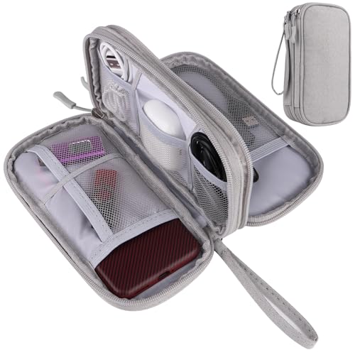 Travel Cable Organizer - Electronics Accessories Bag(Double Layer - Grey) - color: Double Layer -Grey