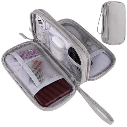 Travel Cable Organizer - Electronics Accessories Bag(Double Layer - Grey) - color: Double Layer -Grey