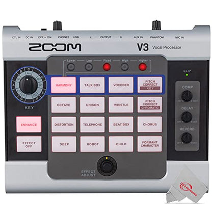 Zoom V3 Vocal Processor + ZDM-1 Dynamic Microphone + Power Supply & Mic Cable