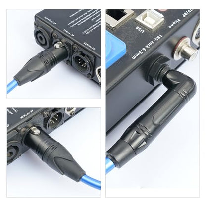 2Pack 3.3Feet XLR Female to 1/4 TS Right Angle,1/4 TS Right Angle to XLR Female Micphone Cable,6N OFC+Silver Plated HI-END Audio Cable for Micphone Mixer - size: 3.3Feet（2Pack）