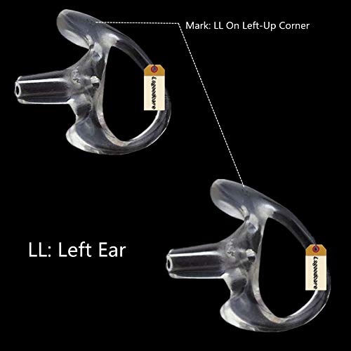 Lsgoodcare Replacement Ear Mold Earbuds Clear, Soft Silicone Insert Earmold Ear Bud Left Ear piece Large Size for 2 Way Radio Acoustic Coil Tube, Walkie Talkie Earmould 5 Pairs - color: clear-l, size: large