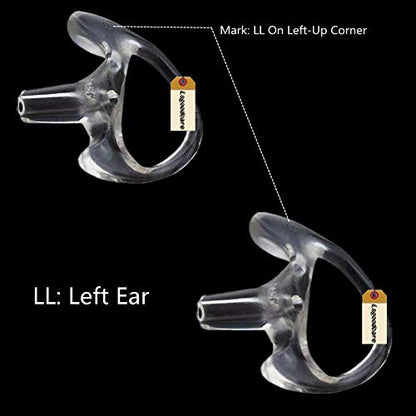 Lsgoodcare Replacement Ear Mold Earbuds Clear, Soft Silicone Insert Earmold Ear Bud Left Ear piece Large Size for 2 Way Radio Acoustic Coil Tube, Walkie Talkie Earmould 5 Pairs - color: clear-l, size: large