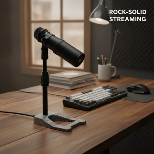Desktop Microphone Stand Base, Heavy Weighted Metal A-Shape Anchor for Streaming and Recording, Stable 13-Inch Footprint