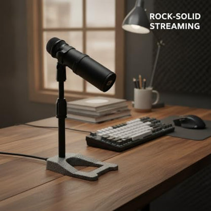 Desktop Microphone Stand Base, Heavy Weighted Metal A-Shape Anchor for Streaming and Recording, Stable 13-Inch Footprint