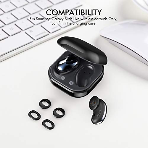 AhaStyle Galaxy Buds Live Ear Tips 6 Pairs Silicone Earbuds - color: Black for Galaxy Buds Live