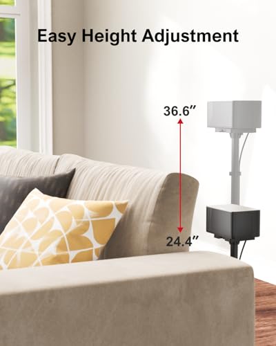 ULTIMEA Speaker Stands Pair, Height Adjustable Speaker Stand, Extends 24.4" to 36.6", Holds 6.6 lbs, Compatible with VIZIO, Sony, Bose, Polk, ULTIMEA Poseidon Series Surround Sound Speaker, Steady 300