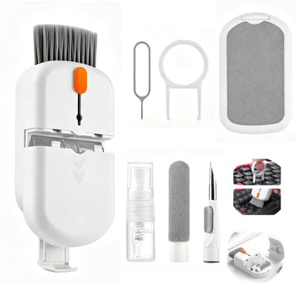 10 in 1 Phone Cleaning Kit, Portable Earbud Cleaning Kit Phone Charging Port Cleaner Tool Set for Laptop Notebook Computer Headphone Cleaner iphone Cellphone Keyboard Screen Camera Speaker Lens - color: white-10