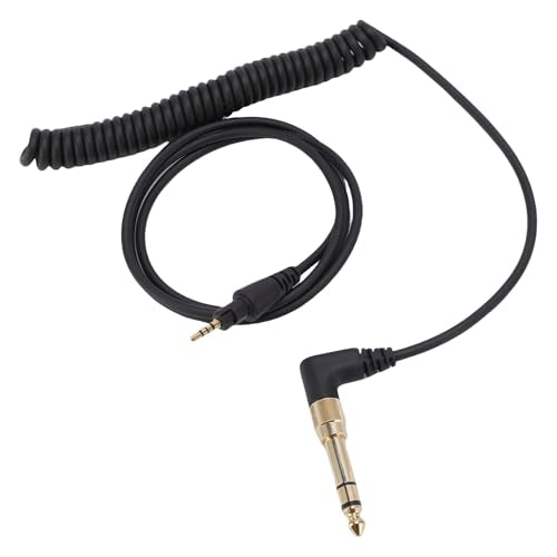 Bewinner Earphone Cable Fit for DJ HDJCUE1BT HDJX5 HDJX7 HDJS7, 3.5mm to 6.35mm Adapter Headphone Cable Replacement, 2m Spring OFC Tangleless Detachable Wire for Studio DJ Booth