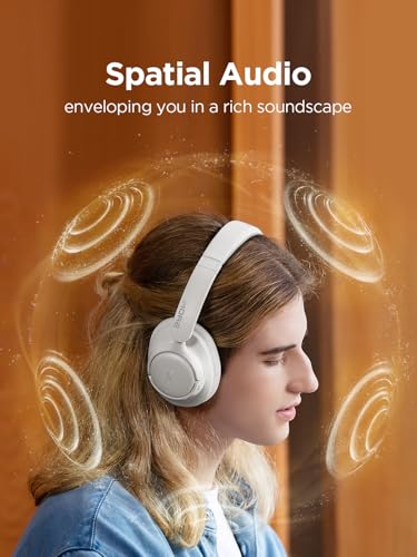 1MORE Wireless Bluetooth Noise-canceling Headphones - HQ31 SonoFlow SE Over-Ear Headphones with Hi-Res Audio, 90H Playtime, Clear Calls, Preset EQ Via App, Comfort for Home Office Travel(Oat White) - color: Oat White