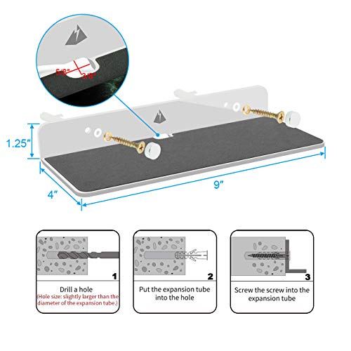 Wall Shelf Speaker Stand, Small Wall Holder Speaker Mount for Webcam, Cell Phones, Display Shelf Acrylic Floating Shelf (9-Inch (White)) - color: White