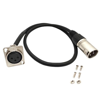 XLR Patch Cable XLR Male to Female Panel Mount Patchbay Cable for Floor Box, Stage Box 2ft 1pc - style: 1PC XLR Female Panel Mount to XLR Male