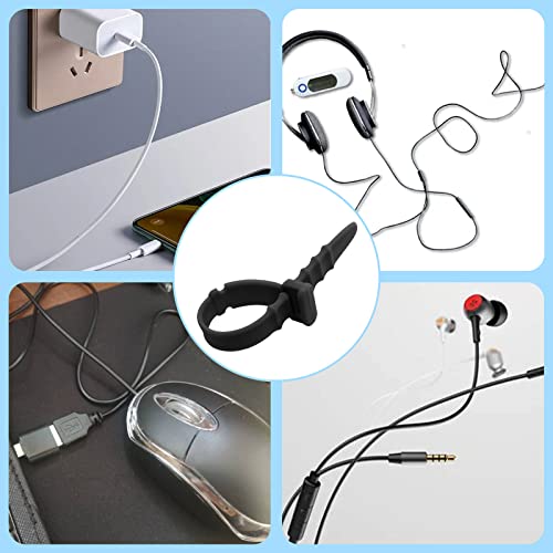Litoexpe 30 Pieces 4.5" Silica gel Cable Zip Ties | Reusable, for Charging Cables, USB, and Earphone Management