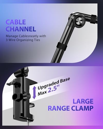 UBeesize Microphone Boom Arm, Aluminum Alloy Mic Arm Stand | 360° Rotatable Desk Mount with 3/8" to 5/8" Adapter, Compatible with Blue Yeti, HyperX QuadCast, Shure SM7B, Podcast & Gaming - color: Glossy Black