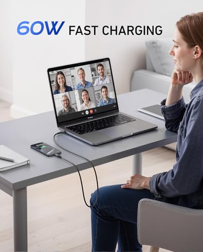 USB C to C 케이블 60W [2팩 3FT], USBC to USBC 고속 충전 케이블 | CarPlay 내구성이 뛰어난 브레이드 아이폰 USB C 충전기 케이블 USB 타입 C 코드 아이폰 17/16/15/프로 맥스, 갤럭시 S23 및 기타용 - 블랙 - color: 블랙., size: 3피트, style: USB C - USB C