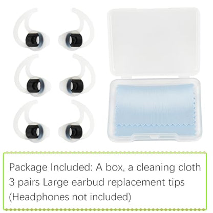Silicone Earbud Tips Replacement Ear Bud Tips Compatible with Bose SoundSport Freestyle IE2 IE3 Headphone Ear Tips Rubber Tips Earbud Covers Large 3 Pairs - size: L