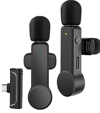 NPTCL Mini Wireless Microphone USB C for iPhone 17/16/15, Android Phone | Noise Canceling Clip on Mic,10 Hour Battery Life, 100Ft Transmission for Video Recording Vlogging Streaming Youtube Tiktok - style: 01 USB C