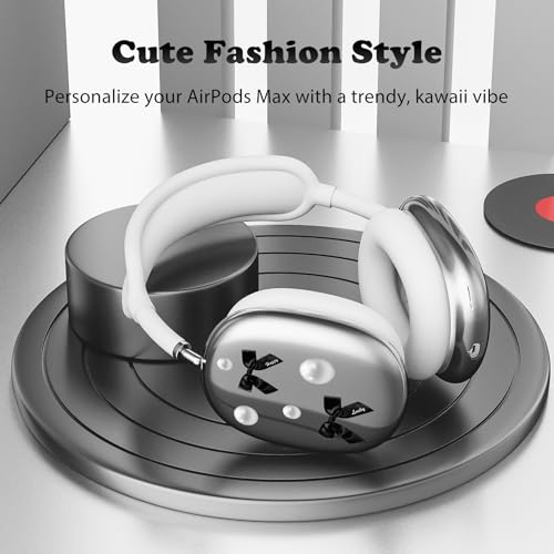 for AirPods Max Headphones Black Bow Ear Covers for AirPods Max 2 - color: Black Bow C/White