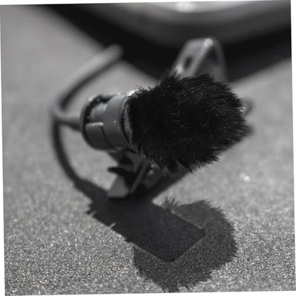 2 Pcs Outdoor Microphone Windscreen Wind Muff Covers for Lavalier Mic Lightweight Furry Fabric Windshield for Noise Reduction Mic Protection and Clear Audio Recording