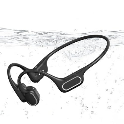 Fanisic Lap Swimming Headphones/Earbuds, Bluetooth 6.0 & MP3 with 32GB Memory IP68 Waterproof Bone Conduction Headphones, Underwater Open Ear Headphones-PureBlack - color: PureBlack