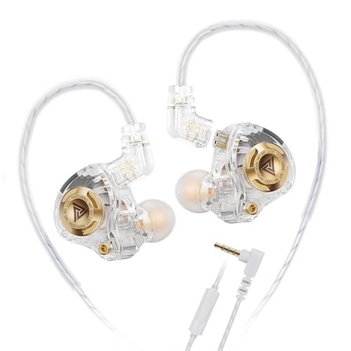 Qkz Ak6 Lucky in Ear Monitor, HiFi Wired Earbuds, Tunable Sound Wired Headphones Gaming Earbuds with 3-Level Adjusting Switch, Detachable Cable for Music Gaming Video Calling (White) - color: White
