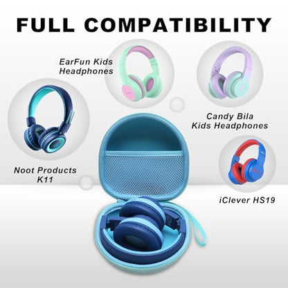Kids Headphones Case for JBL Junior 320/320BT, Mint (Case Only) | for iClever BTH12/HS19/BTH22/BTH20/BTH18/BTH26, MIDOLA, Candy Bila, JoySpark, acer, eKids, JLab JBuddies Foldable Headphones - color: Mint Green