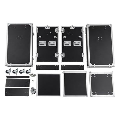 14U PA DJ Rack Case 2-layer Studio Rack with DJ Table Top, Network and Stereo Rack, Heavy-Duty Mobile Studio Equipment Cabinet with 4 Wheels, for Live Sound, KTV, Home Theater (One DJ Table Top) - color: One DJ Table Top