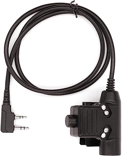 WODASEN Military U94 PTT Adapter Tactical Headset Push to Talk Connector 7.0mm TP-120 to 2 Pin Walkie Talkie for Baofeng UV-5R UV-82 UV-82hp BF-888s AR-152 Archsell AR-5 Kenwood Radio NATO-US Wiring
