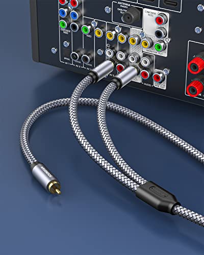 RCA Splitter 3ft/1M, RCA Y Splitter 1 Male to 2 Male Subwoofer Digital Stereo Audio Cable Bi-Directional Transmission Double Shielding for Subwoofer,Home Theater,AV Receiver,Amplifier-Grey - color: Grey-RCA to 2RCA, size: 3ft/1M