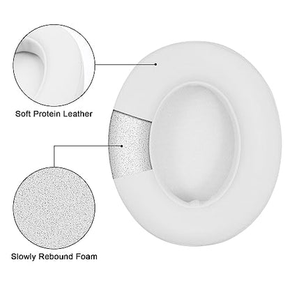 Replacement Ear Pads Cushions Compatible with Beats Studio 3.0/2.0, Headphone Ear Covers with High Density Memory Foam, Soft Leather, Adaptive Beats Noise Cancelling Headphones Replacement Earpads - color: White