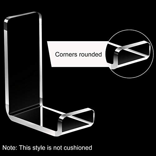 Weewooday 4 Pieces Headphone Hanger Headset Stand Holder, Clear | Adhesive Wall Mount Holder for Gaming Desk, Non-Slip Pad Design, Space Saving Earphone Hanger, Earmuff Compatible Hook - color: Clear