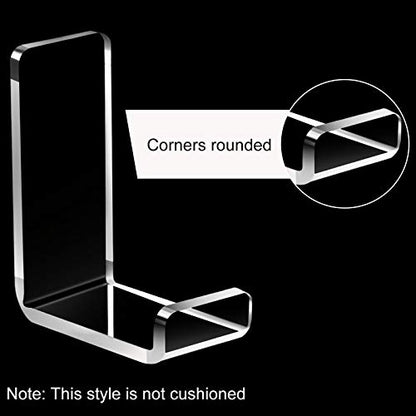 Weewooday 4 Pieces Headphone Hanger Headset Stand Holder, Clear | Adhesive Wall Mount Holder for Gaming Desk, Non-Slip Pad Design, Space Saving Earphone Hanger, Earmuff Compatible Hook - color: Clear