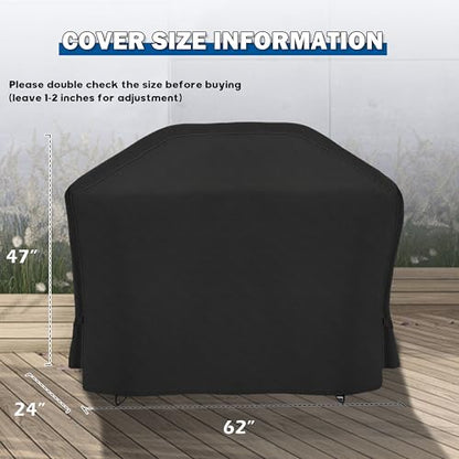 Griddle Cover for Charbroil Pro Series 4-Burner Propane Gas Grill 463281024/463279224, Outdoor Grill Cover for Charbroil Pro Series 4-Burner Infrared Grill - size: 62"L x 24"D x 47"H