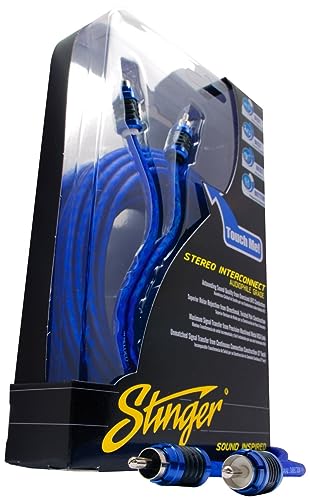 Stinger 17 Feet 2-Channel Hyper-Flex RCA Interconnect, Shielded Directional to Protect Against Interference, Stereo Interconnects, OFC Copper Audio Cable, SI6217