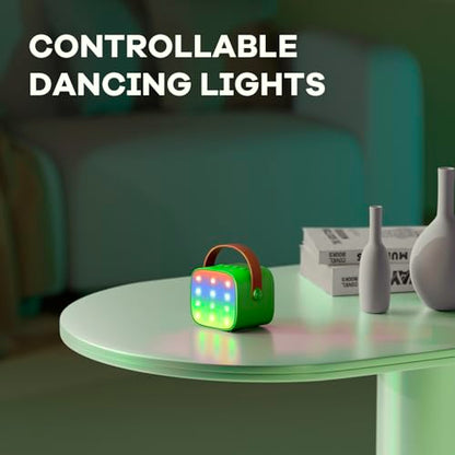 YLL Mini Karaoke Machine for Kids Adults, Portable Bluetooth Speaker with 2 Wireless Microphones, Birthday Gifts Toys for Girls Boys Ages 3, 4, 5, 6, 7, 8, 9,10,11,12+ Years Old Toddler (Green) | Portable Bluetooth Mini Speaker with 2 Wireless Microphones