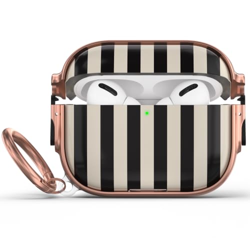 for AirPods Pro 2/1 Case Cover with Lock, Magsafe Compatible,Black Stripes - color: Black White Stripes, size: AirPods Pro 2/1 Case (2019/2022/2023)
