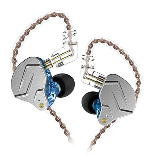 KZ ZSN Pro Dual Drivers 1BA 1DD in Ear Earphones HiFi Power Bass Earbuds Headphones High Clarity Sound Wired Earphones with Detachable Cable for Audiophile Musician - color: ZSN Pro-blue, size: No Mic