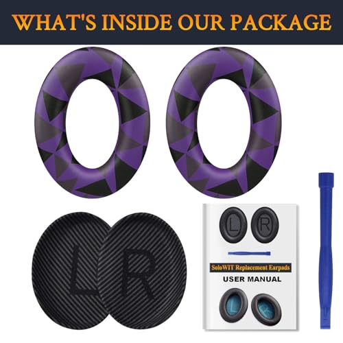 Replacement Earpads Cushions for Bose QuietComfort 35 (QC35) & Quiet Comfort 35 II (QC35 ii) Headphones, Ear Pads with Softer Leather, Noise Isolation Foam, Added Thickness (Purple Black) - color: Purple Black