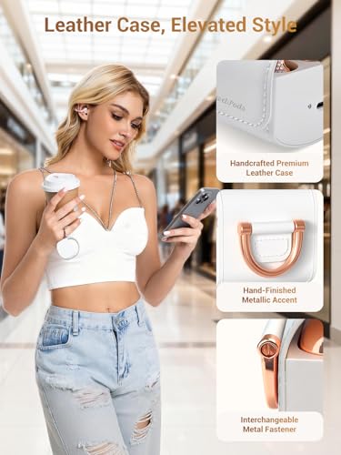 JewelPods C01 Pro Open Ear Headphones, Rose-Gold | Luxury Jewelry Earbuds - color: Rose Gold