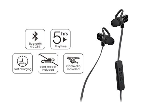 Thermaltake LUXA2 Lavi O Wireless Bluetooth 4.0 Sweatproof Sports In-Ear Earbuds Headphone AD-HDP-PCLOBK-00 - style: In-Ear Sports