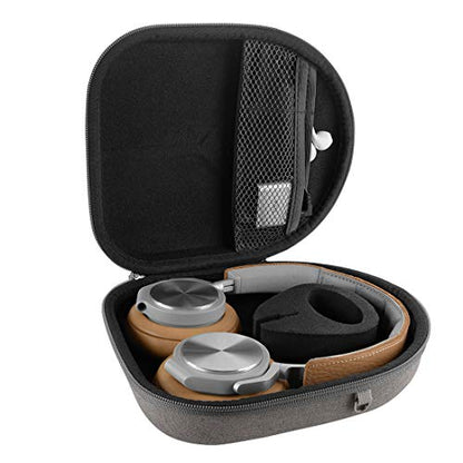 Geekria Shield Headphones Case Compatible with B&O Beoplay HX, H9i, H95, H9 3rd Gen, H8, H7, H6, Portal Gaming, Replacement Hard Shell Travel Carrying Bag with Cable Storage (Gray Brown) - color: Gray Brown