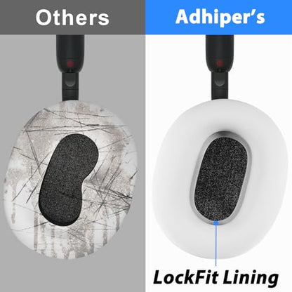Adhiper 3Sets Silicone Sweat Case Cover for Sony WH-1000XM5 Headphones, Sweatproof XM5 Ear Pads Cover,Ear Covers/Headband Cover Protector, Soft Silicone Headphones Accessories（White） | Soft Silicone Case, 3-in-1 Headphone Covers with Ear Cover & Headband